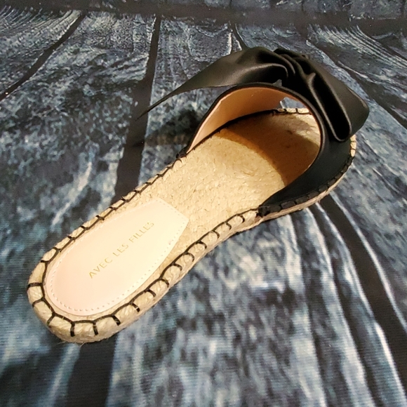 Avec Les Filles | Gemma Leather Bow Slides - Picture 6 of 8